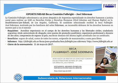 OPORTUNIDAD BECAS COMISIÓN FULBRIGHT – JOSÉ SIDERMAN